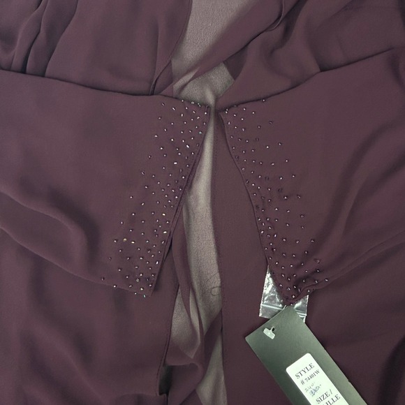 Oblique Cardigan Womens 20 Chiffon Sheer‎ Open Front Wedding Long Sleeve Beaded - Picture 10 of 13